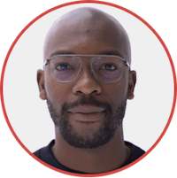 a black man wearing glasses in a circle